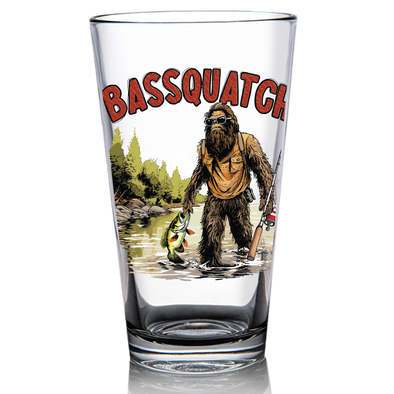 Bassquatch - Fishing Bigfoot Pint Glass