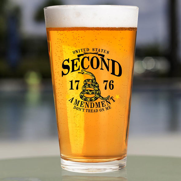 Pint Glass - US Second Amendment - 2 Monkey Trading LLC