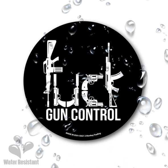 F Gun Control Decal