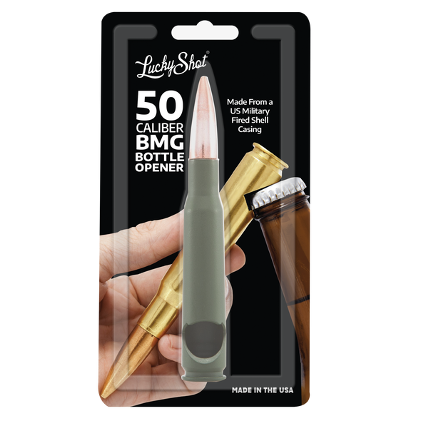 .50 Caliber Bullet Bottle Opener Spirit Series - Don't Tread on Me Olive Drab Blister Pack Packaging - 2 Monkey Trading LLC