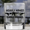 Whiskey Glass - Heavily Armed Easily Pissed - 2 Monkey Trading LLC