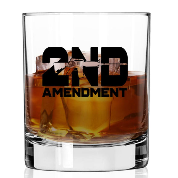 Whiskey Glass - 2nd Amendment Silhouette - 2 Monkey Trading LLC