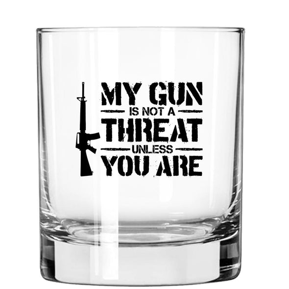 Whiskey Glass - My Gun is Not a Threat - 2 Monkey Trading LLC