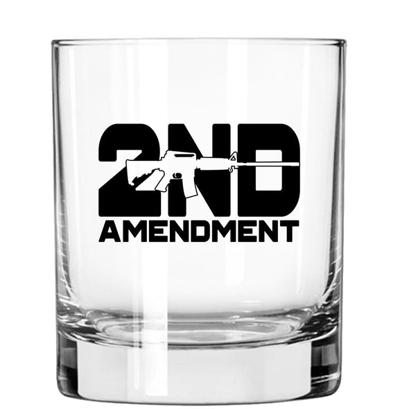 Whiskey Glass - 2nd Amendment Silhouette - 2 Monkey Trading LLC