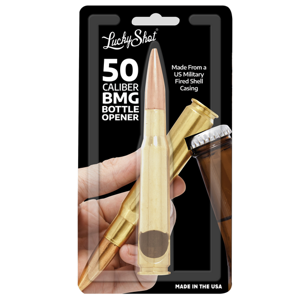 .50 Caliber Bullet Bottle Opener Spirit Series - American Flag in Brass Blister Pack Packaging - 2 Monkey Trading LLC